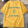 Life Is Soup I Am Fork Frog Graphic T Shirt Unisex Funny Retro Tshirt Summer Animal Printed Tshirt Frog Meme Tees