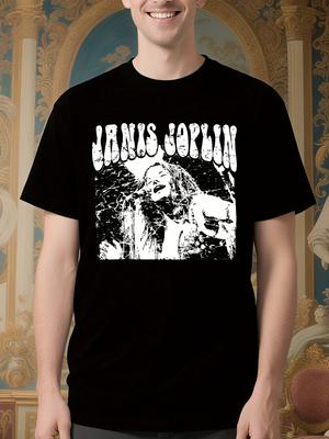 Vintage Rock Band Tee - Janis Joplin Graphic with Bold Lettering T-shirt