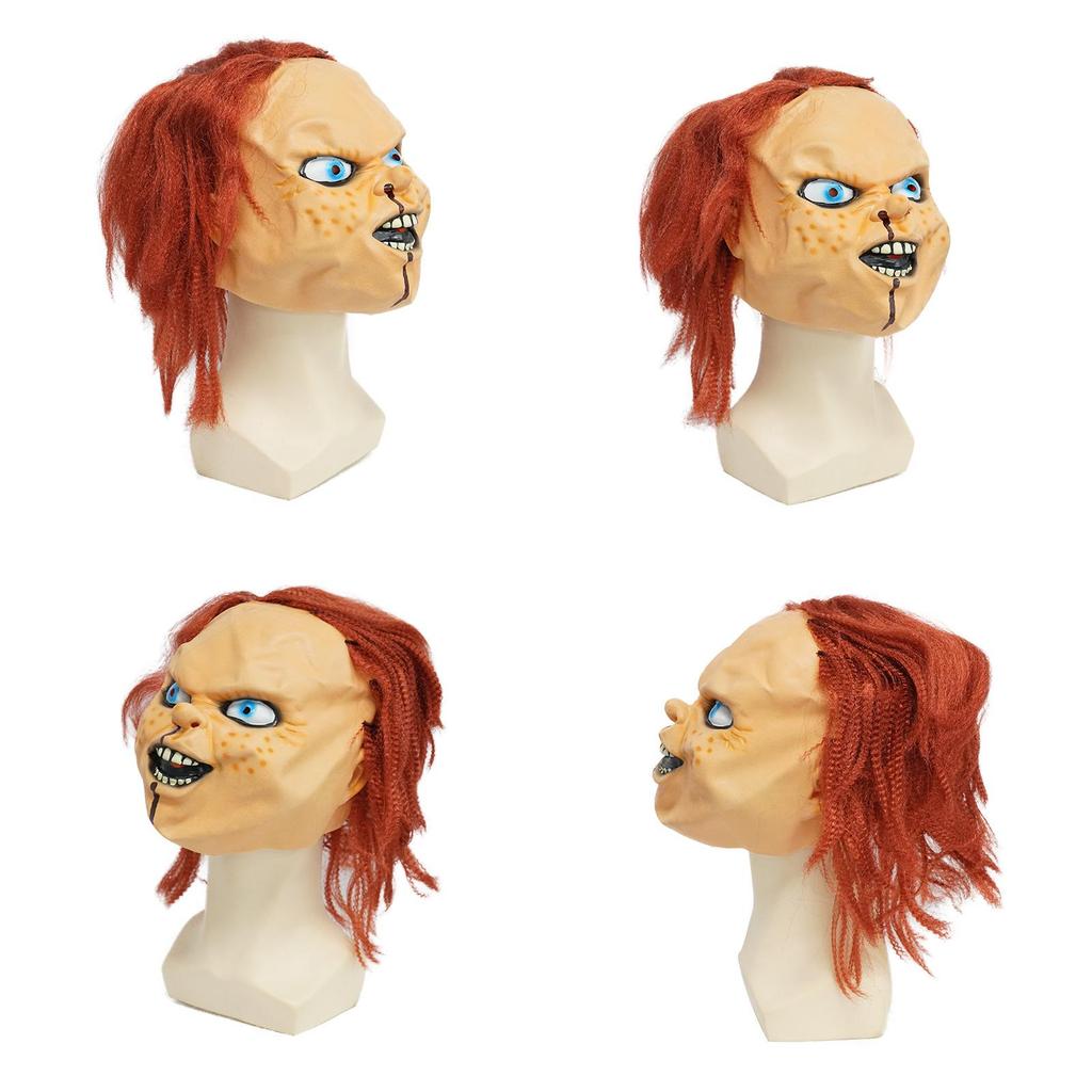 Childs Play Chucky Doll Halloween Latex Mask With Creepy Design For Party And Cosplay