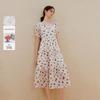 INMAN French V-Neck Floral Print Midi Dress