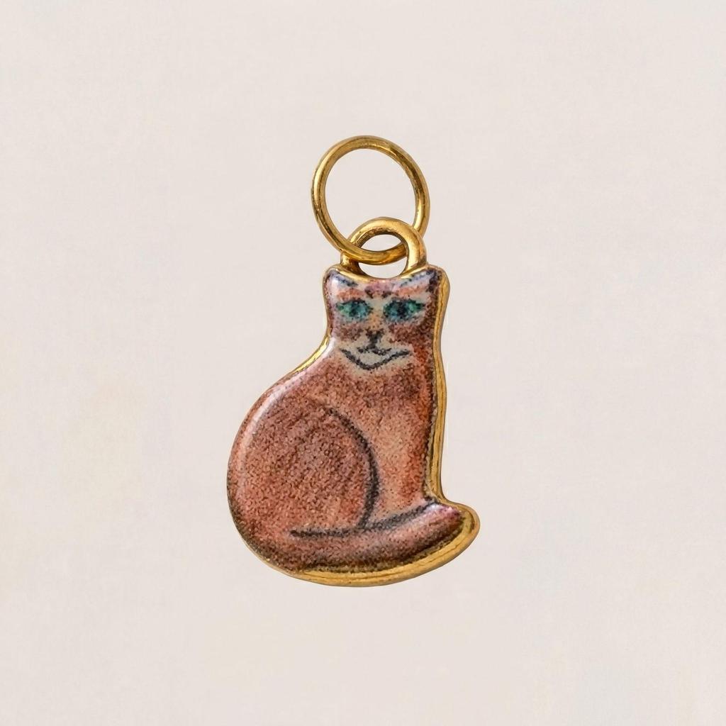 Stainless Steel Kitten Print Enamel Ceramic Pendant Necklace/Bracelet
