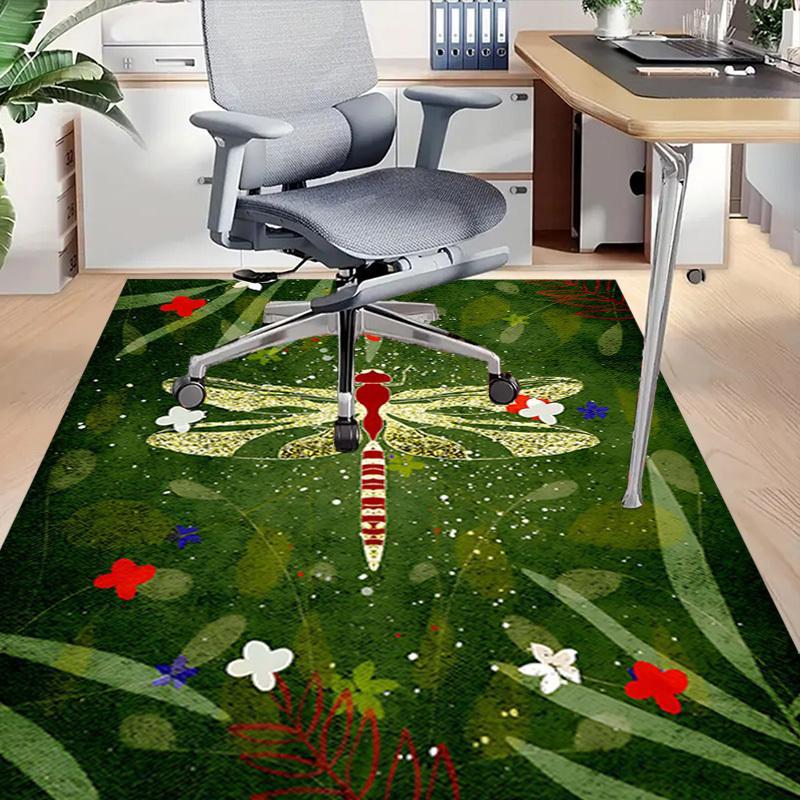 1PC Dragonfly Flowers Extra Large Non Slip Floor carpet, Office, family, bedroom, Studio   Large Area Rug Indoor Rugs, , Vibrant Colors