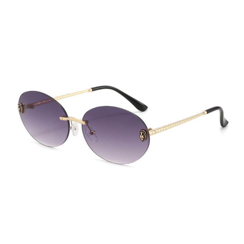 Retro Oval Frame Sunglasses For Women Uv400 Protection Summer Fashion Accessories