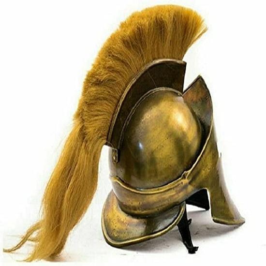 300 Movie Spartan Wearable King Leonidas Helmet Medieval Costume Brown