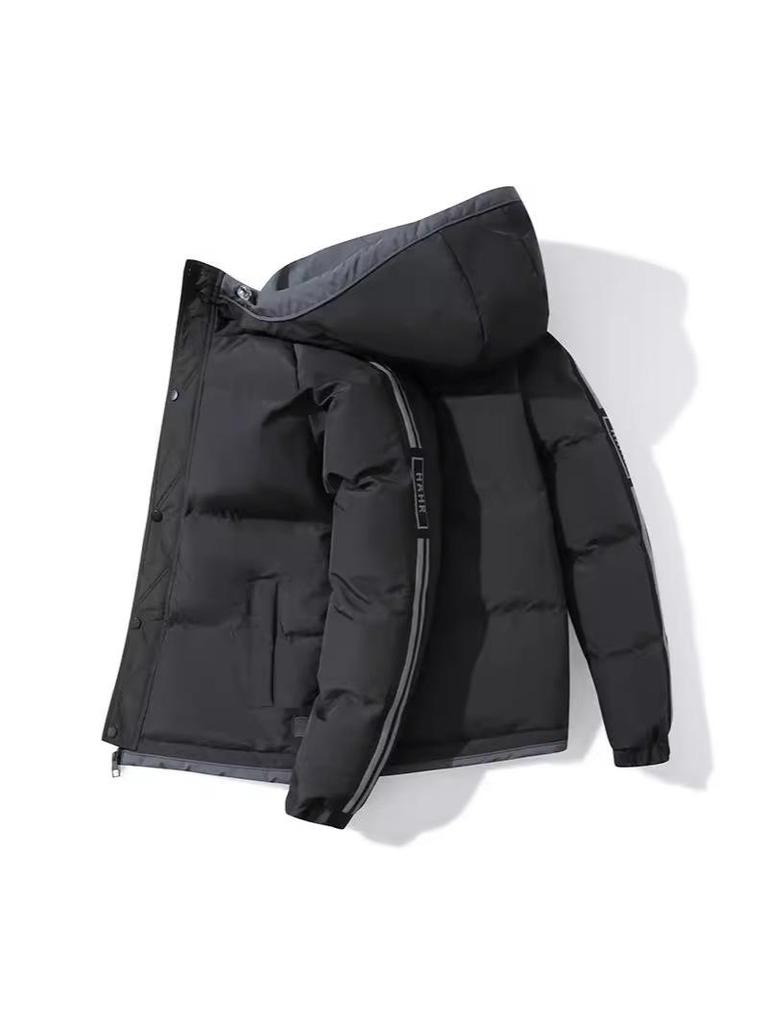 Men's Thickened Warm Hooded Winter Cotton Jacket - Trendy, Loose-Fit Coat