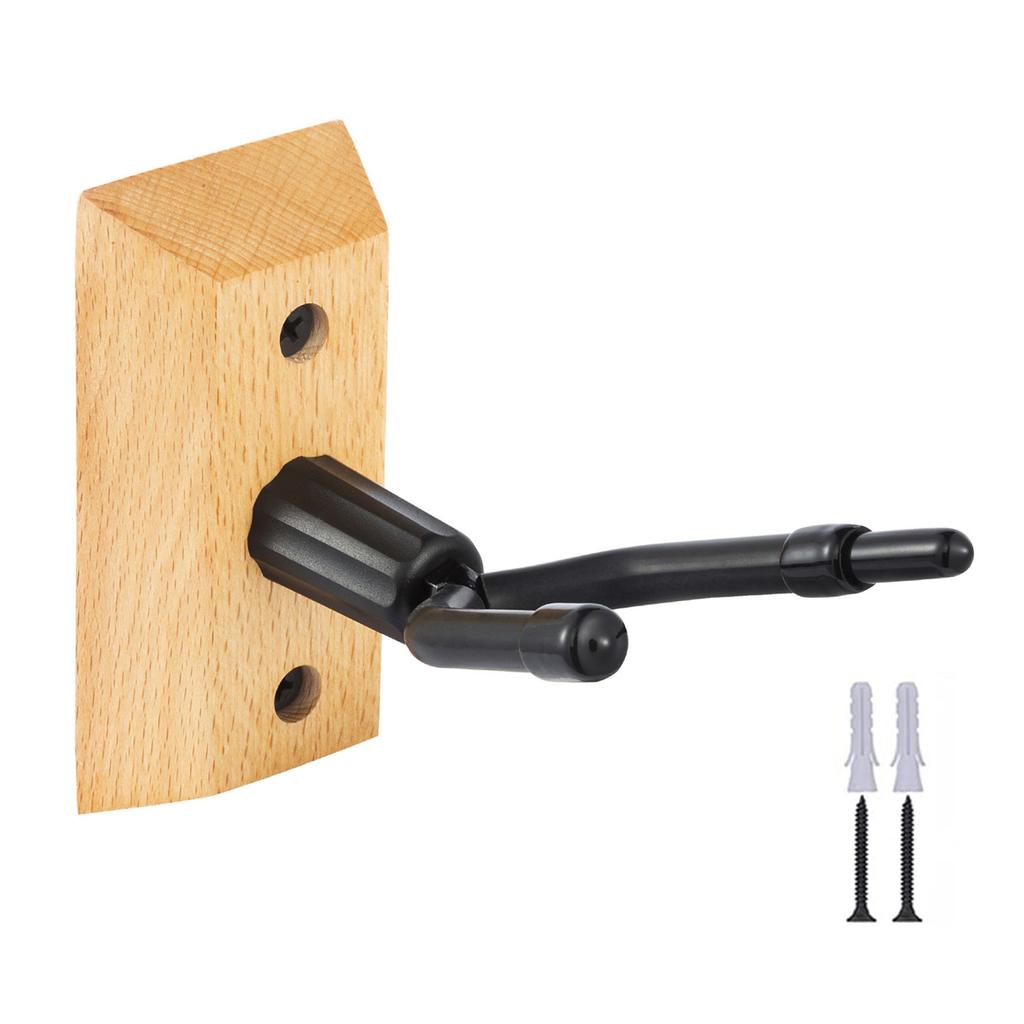 Muspor Violin Wall Mount Hanger with Bow Hook (Wooden Base), 1 Pack Perfect for Displaying and Storing Violins