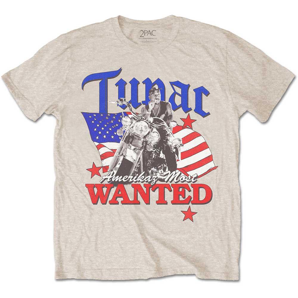 Men s Tupac Most Wanted T-shirt Medium Sand XL
