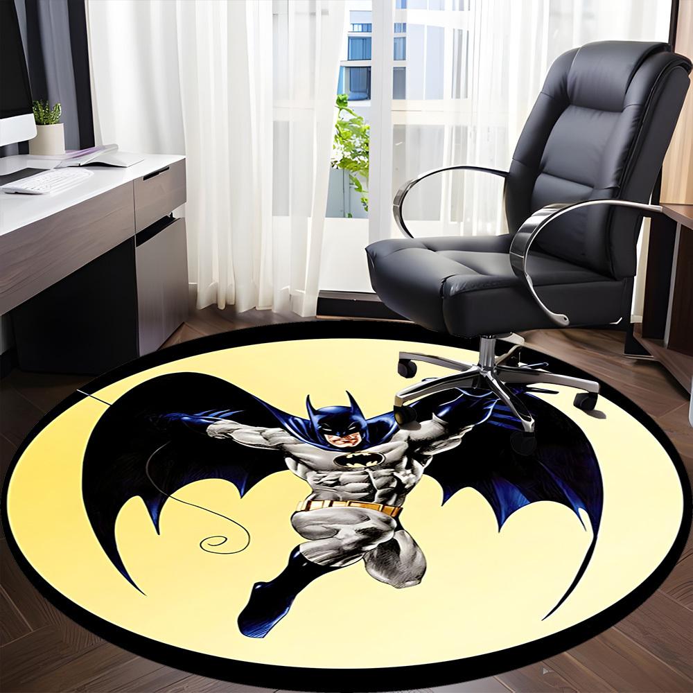 1pc Batman Logo Office Round Area Rug, Under Office Chairs Bedroom Living Room Home Decor, Room Deco, Available in Various Sizes
