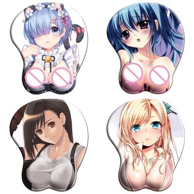 Kreativní japonský kreslený anime 3D sexy hrudník boky silikonová podložka pod myš podložka pod myš podložka pod zápěstí podložka na kancelářský stůl