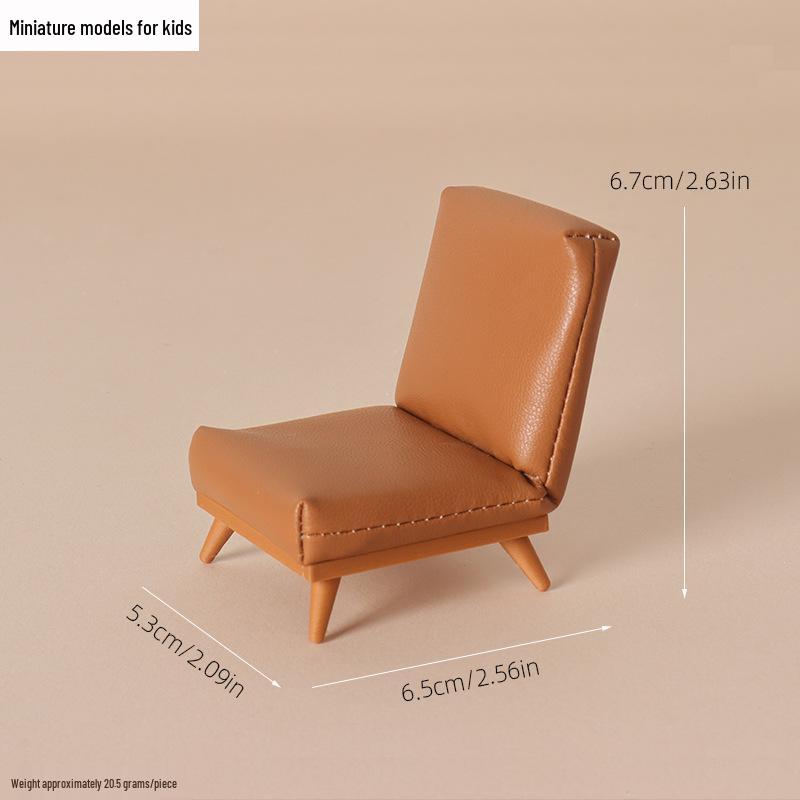 Miniature Dollhouse Leather Sofa Furniture Model