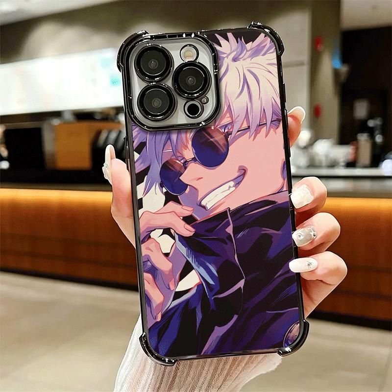 Anime Gojo Satoru JUJUSU Soft Phone Case For iPhone 15 16 17 Air 14 Pro Max 16E Plus 13 12 Mini Plating Anti-Fall Fundas