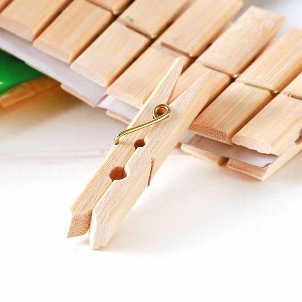 20pcs/pack Mini Bamboo Wooden Clothes Photo Paper Peg Clothespin Laundry Hangers Craft Clips