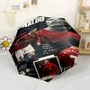 Football Player Action Compact Travel Automatic Umbrella Compact & Durable 8-Rib Design Durable Plastic & Iron All-Season Umbrella for Travel