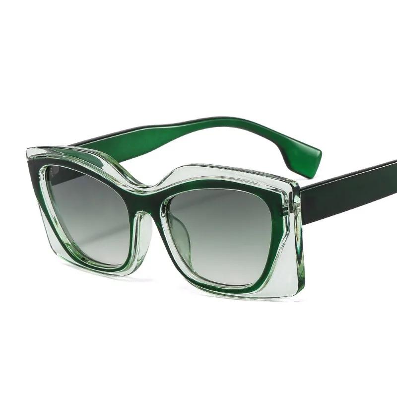 Polygonal Luxury Stylishy Sun Glasses Women Colorful Square Frame Sunglasses Stylishable European and American Party Flat Mirror