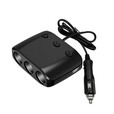 12-24v 120w Yüksek Güçlü Araç Şarj Cihazı Çift Usb 3 Yuvalı Bağımsız Anahtar 1'den 3'e Çakmaklık