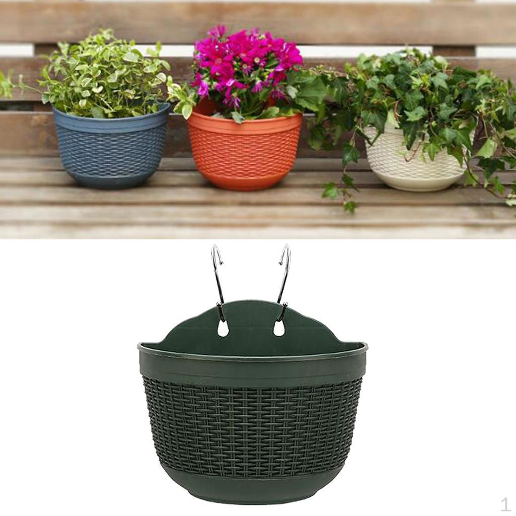 Подвесные цветочные горшки Настенные для забора/перила Dark Green M