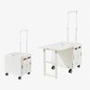 Outdoor Camping Versatile Folding Shopping Cart with Lid Table Durable PP Material Wheels for Easy Mobility Grocery Storage Box