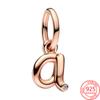 S925 Sterling Silber Buchstabe AZ Script Alphabet Anhänger Charm passend für Original Armband Halskette DIY Schmuckherstellung