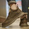 Martin Boots Leather Spring Mid-top British Style Casual Leather Shoes Khaki Outdoor Retro Waterproof Tooling Boots