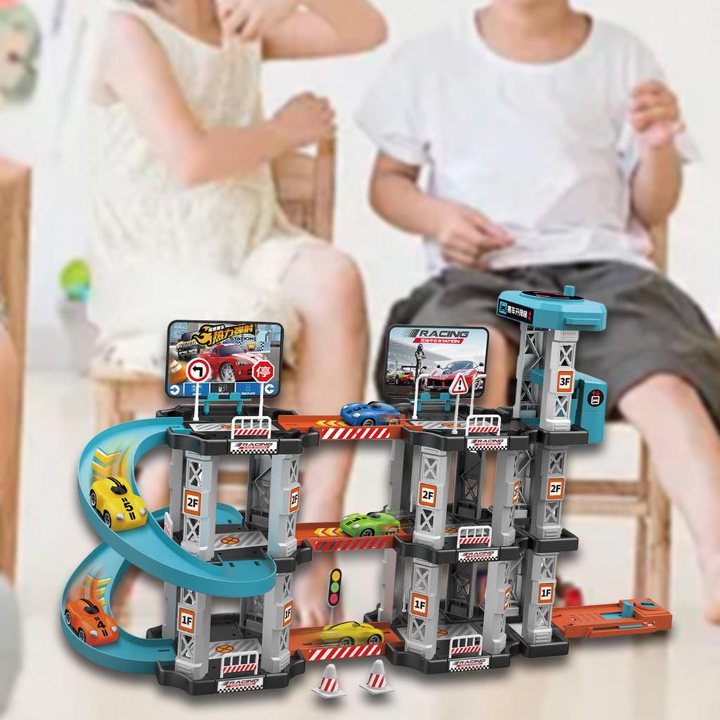DIY Assemble Track Race Car Toy Fine Motor Skill Playset Vehicles for Child 62pcs