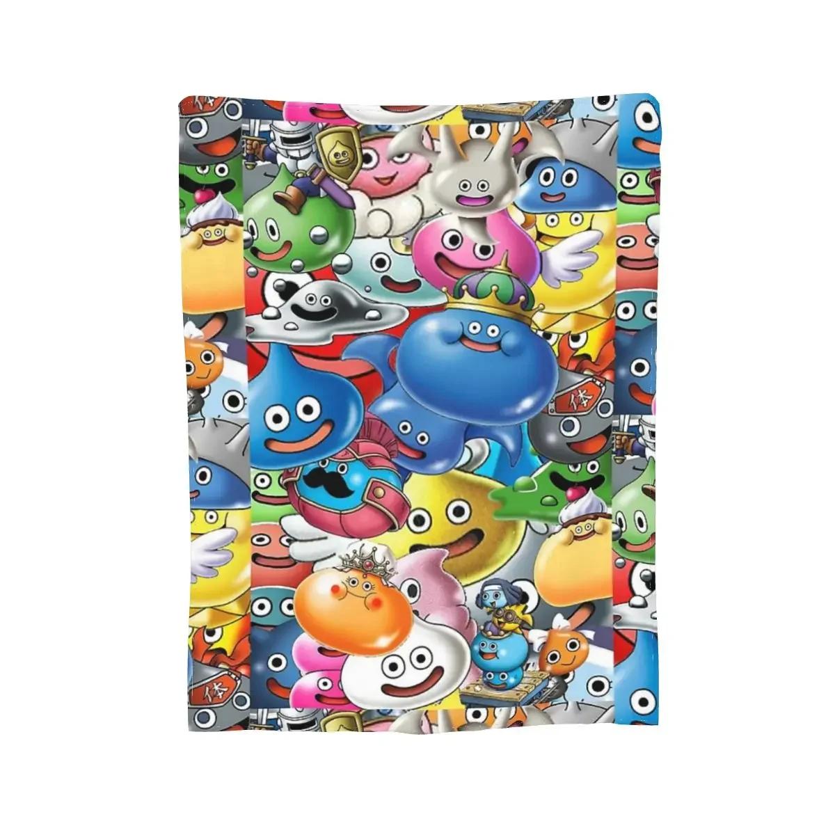 Dragon Quest Slimes Blankets Soft Warm Flannel Throw Blanket Cover for Bed Living room Picnic Travel Home Couch 80x120cm