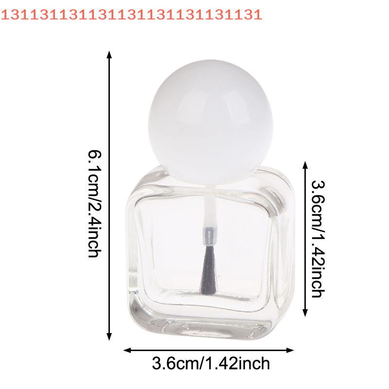 1pcs 10ml Empty Nail Polish Bottles Clear Glass Nail Gel Bottles With Brush Cap Nail Oil Nail Art Tool