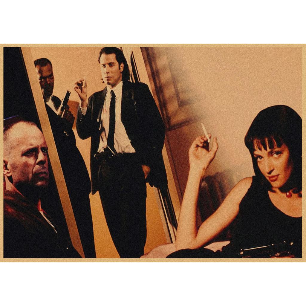 Pulp Fiction Retro Kraft Paper Poster - Classic Bar Wall Decoration