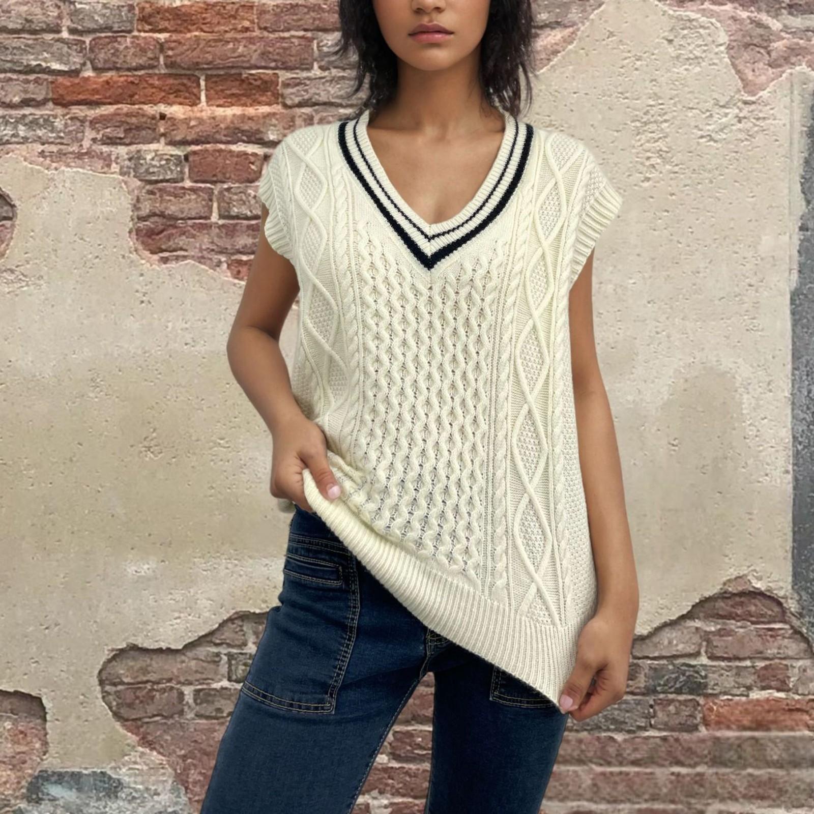 

Женский модный жилет без рукавов с цветочным узором и V-образным вырезом S белый