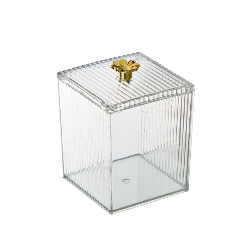 Desktop Acrylic Lipstick Dust-Proof Makeup Removal Cotton Cosmetics Storage Cotton Swab Storage Box