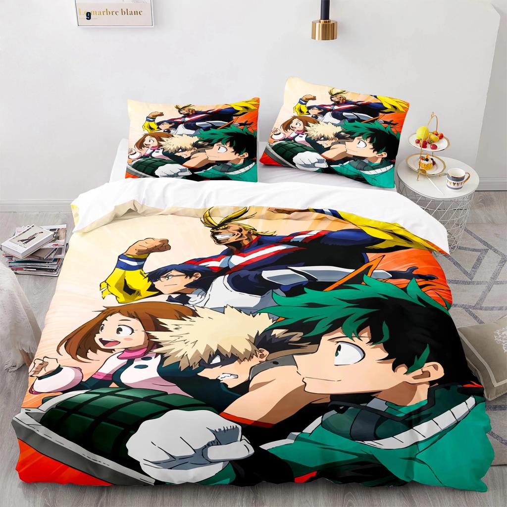 3D Printed My Hero Academia Bedding Set Duvet Cover Pillowcases Comforter Bedclothes Bed Linen Cute Bed Set For Kids Adults