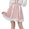 Yumetenbow Ribbon Embroidered Gathered Skirt 535201 Pink X White
