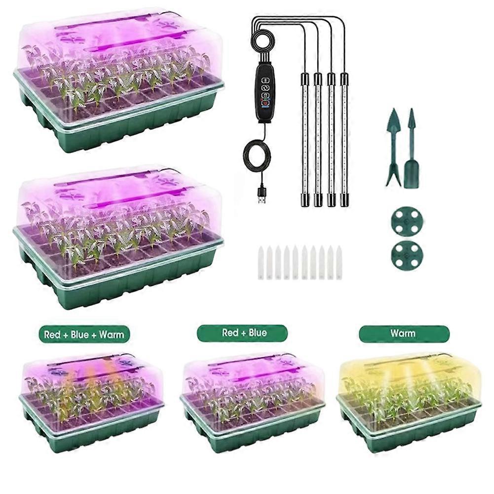 80 Cell Tray with Grow Lights and Heat Mat,Seed Growing Tray, Germination & Plant Propagation Station for Indoor Plants