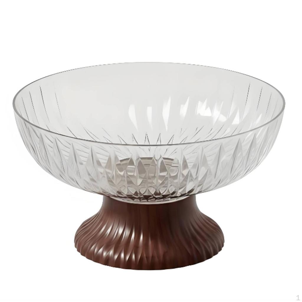 Pedestal Fruit Bowl High Foot Design Glass Elegant Table Decor for Living Room White