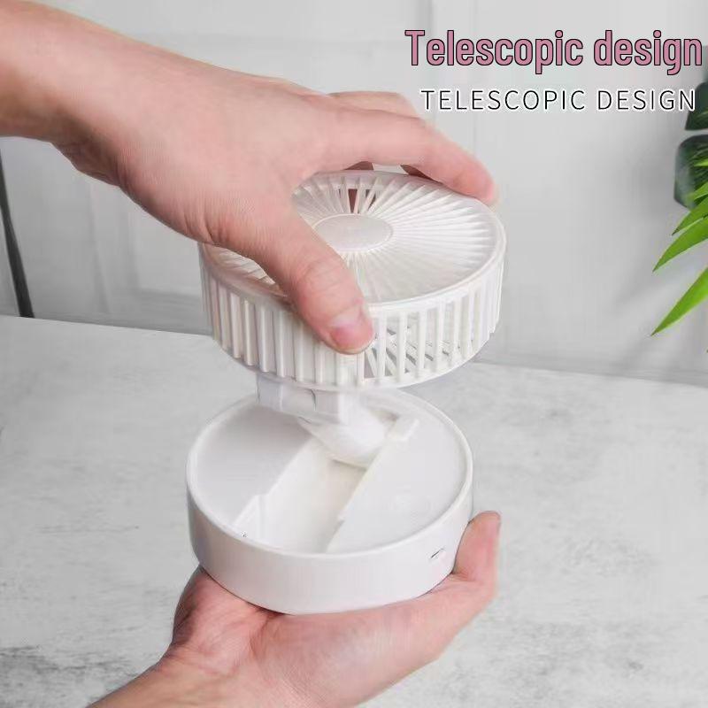 Portable Multi-Functional Folding Fan: Silent, Rechargeable, High Wind Power, Retractable