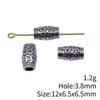 Concentric Circle Pattern Tube Spacer Beads Metal Loose Beads For Bracelet Necklace Hair Jewelry Craft Accessories For