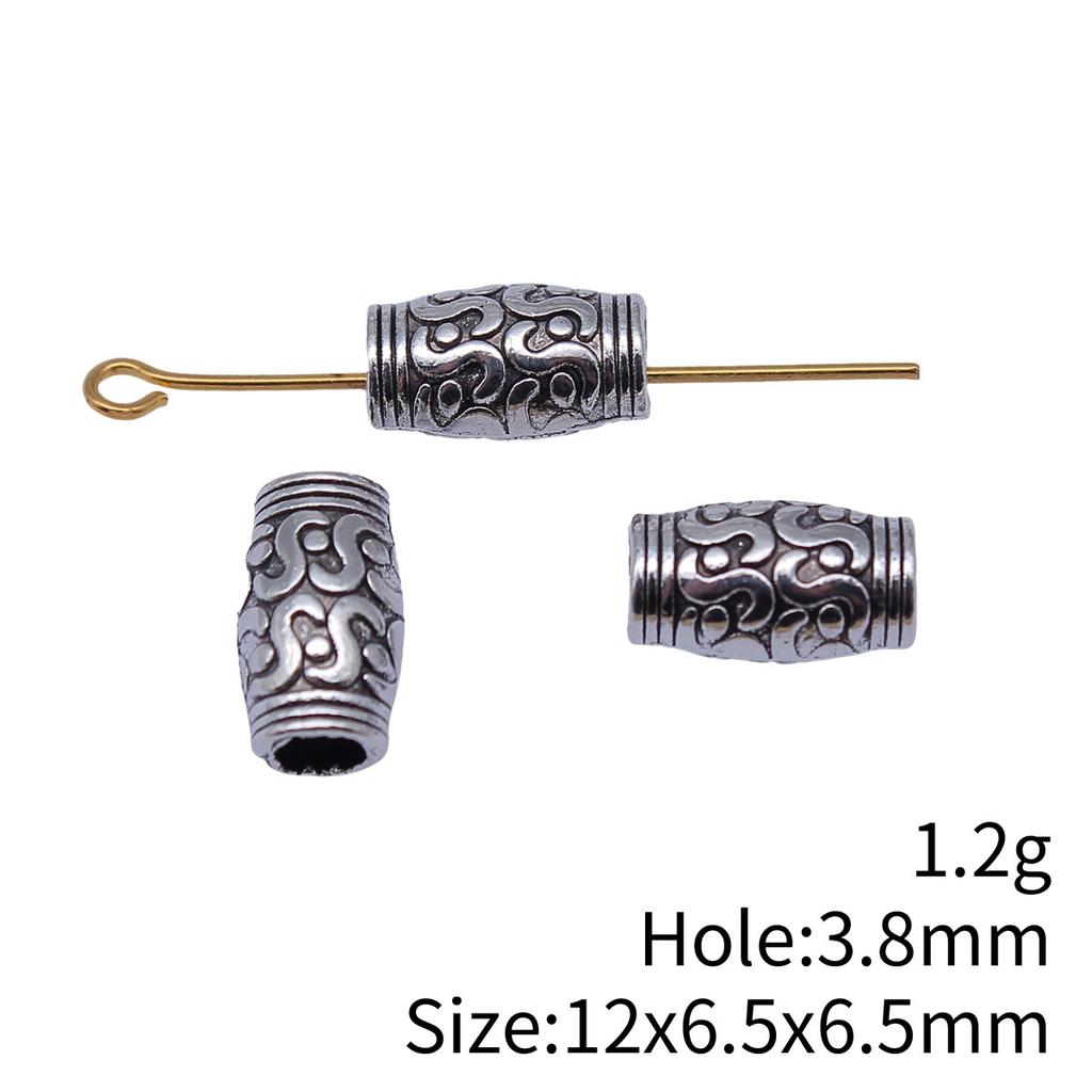 Concentric Circle Pattern Tube Spacer Beads Metal Loose Beads For Bracelet Necklace Hair Jewelry Craft Accessories For
