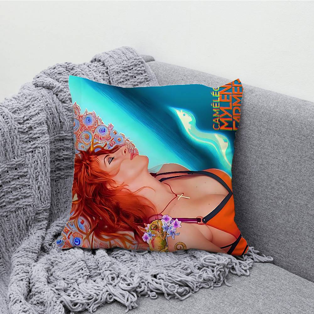 M-Mylene F-Farmer Nevermore Kissenbezug Für Sofa Dekor Auto Büro Zimmer Druck Kissenbezug Dekorationen und Schutz