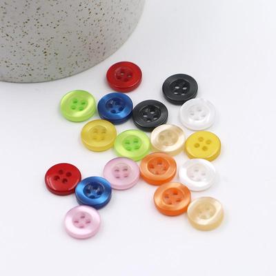 Pearlescent Solid Color Four-Hole Buttons for Shirt Cuffs and Collars