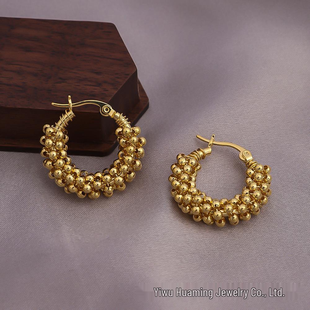 

Французские серьги-кольца с уникальным дизайном в стиле легкой роскоши для женщин - Модные универсальные пусеты высокого класса