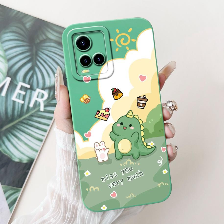 For Vivo Y33s Case V2109 Shockproof Cover Cute Dinosaur Panda Fundas Cases For Vivo Y21 2021 Y21A Y21S Y21T Y33T VivoY33s Bumper
