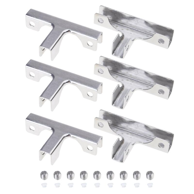 6pcs/set Secure Glass Shelf Support Clip L Shape Connectors Versatile Glass Joining Clamps for Display Case & Project