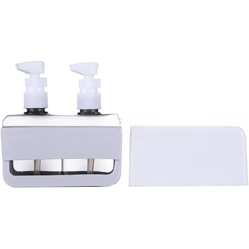 2 in 1 Travel Dispenser Bottles, Leak Proof Refillable Travel Size Containers for Toiletries, Shampoo, Body Wash, Lotion and Conditioner (2 in 1 Gray)