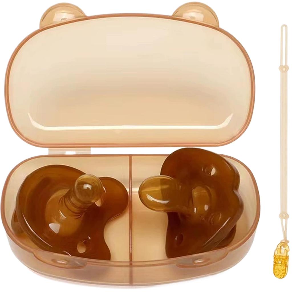 Pacifier with Hygienic Disinfectant Case Hand Silica Incredibly Soft Just Like a Breastfeeding Sensitive Months [Prevents Licking] 100% Food-Grade