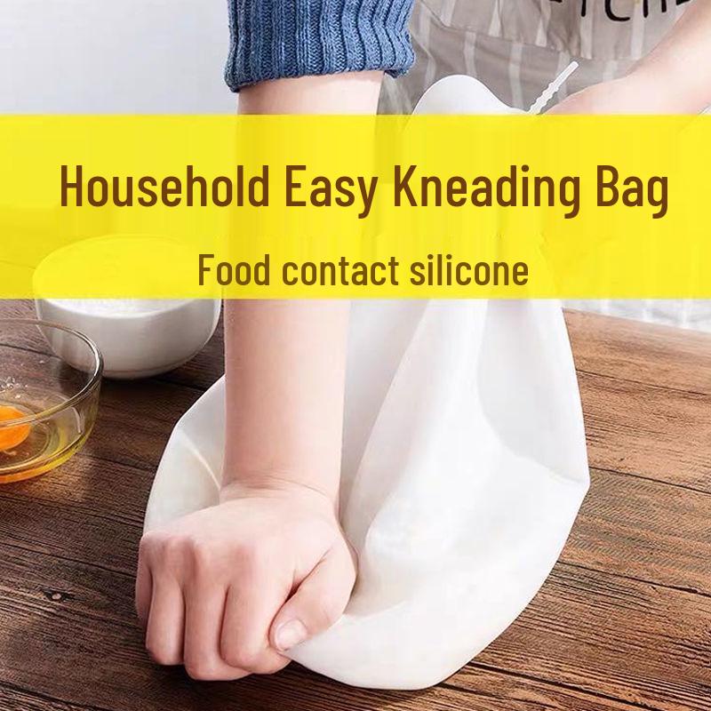 Silicone Kneading Bag: Food-Grade, Thickened, with Ties for Dough Rolling & Storage - Essential Kitchen Baking Tool