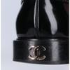 Chanel G37430 Metall-Logo Lackleder Slipper Schuhe 37C schwarzGebraucht