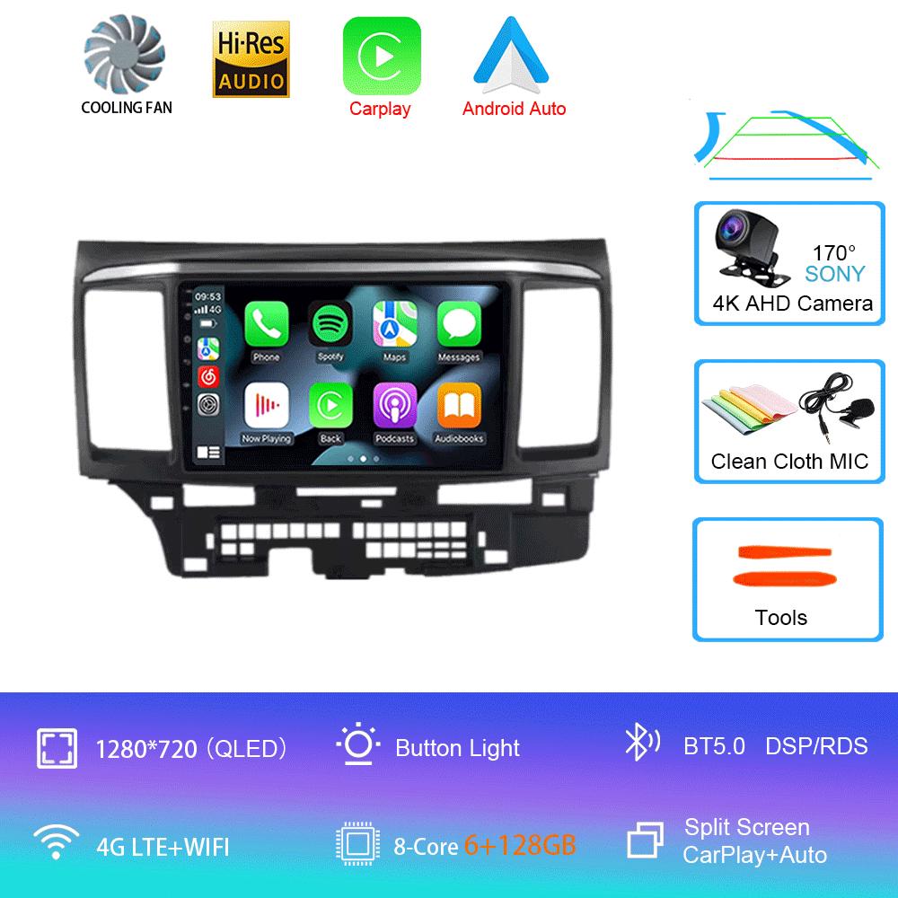 Android 14 For MITSUBISHI LANCER 9 10 X 2008 2009 2010 2011 - 2016 9Inch Stereo Audio Car Radio GPS Player Carplay Auto Screen