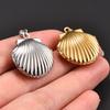 Stainless Steel Seashell Photo Locket Pendant Necklace for Women Men Picture Box Frame Charms Chain Metal DIY Jewelry Accessory