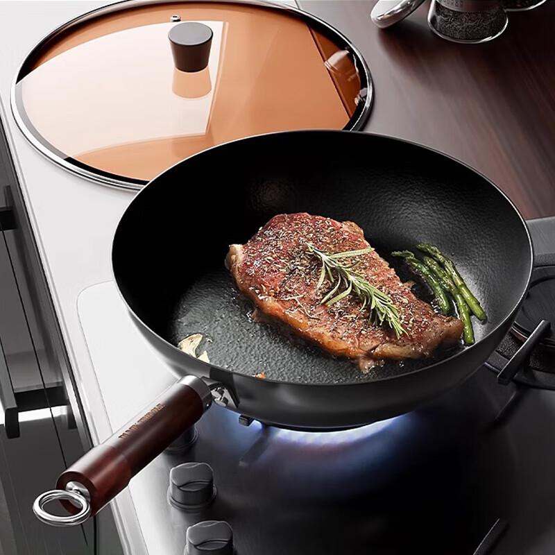 DUMIK 26cm Extreme Iron Flat-Bottom Frying Pan