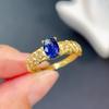 Genuine Natural Sapphire Ring with Jewelry Certificate 5mmx7mm 0.7ct Royal Blue Sapphire  CopperRing Gift for Women