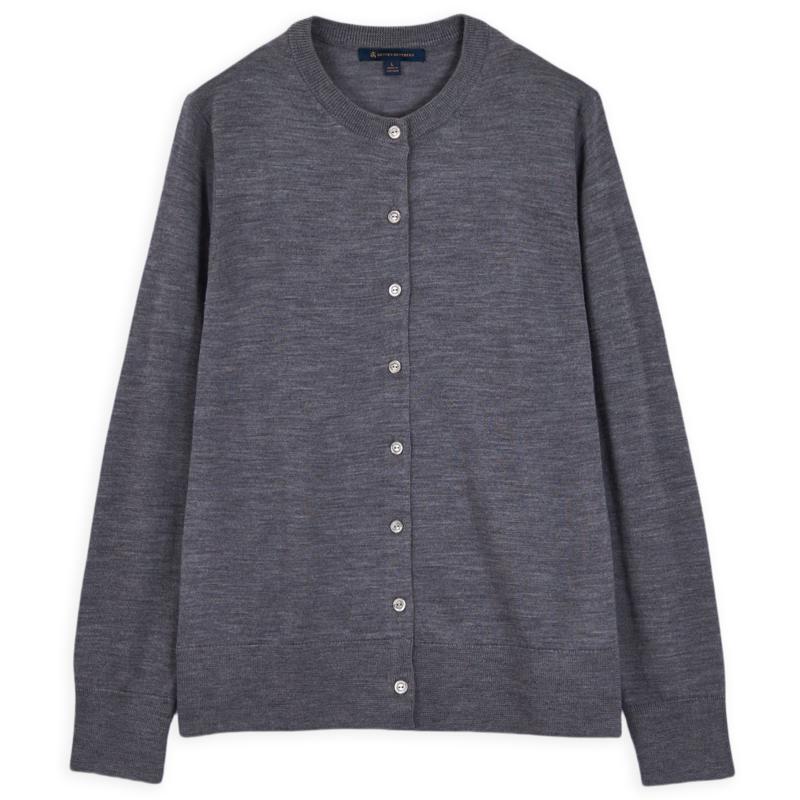 BrooksBrothers Women s Lambswool Crew Neck Cardigan S